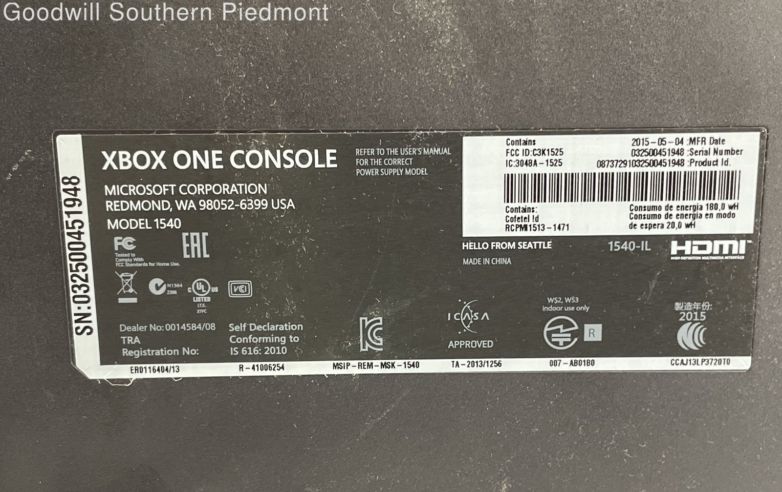 Microsoft Xbox One 1TB Video Game Console Only – Tested (#KGE269)