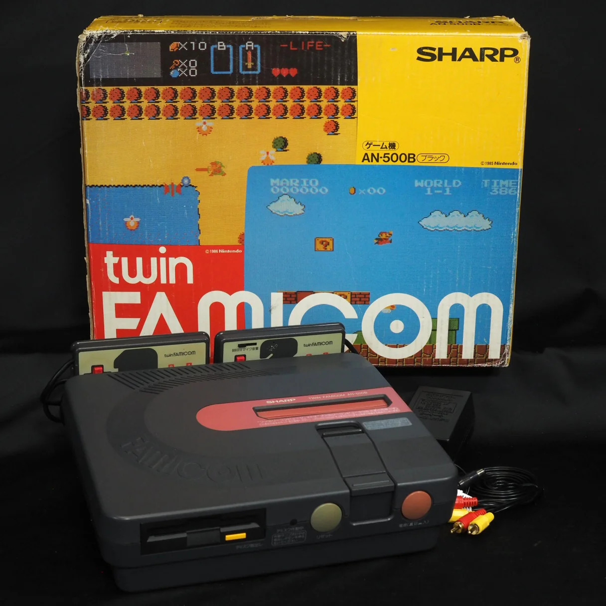 Sharp Twin Famicom AN-500B Console system Boxed New Rubber Belt replaced Tested