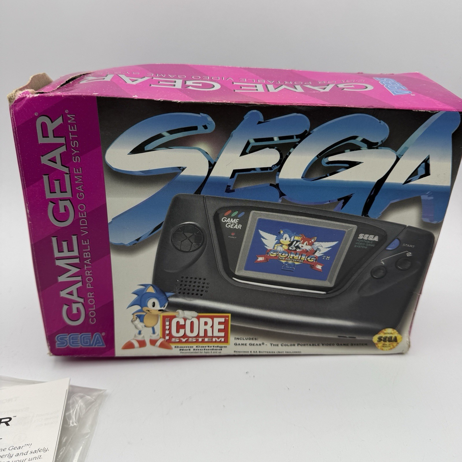 Sega Game Gear Handheld Console, Box And Manual No Screen Display