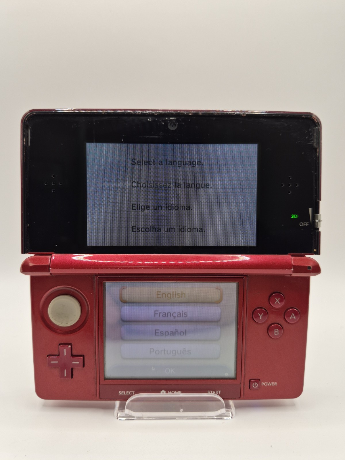 Nintendo 3DS Flame Red CTR-001 Handheld Console System Tested W/ Charger Mint