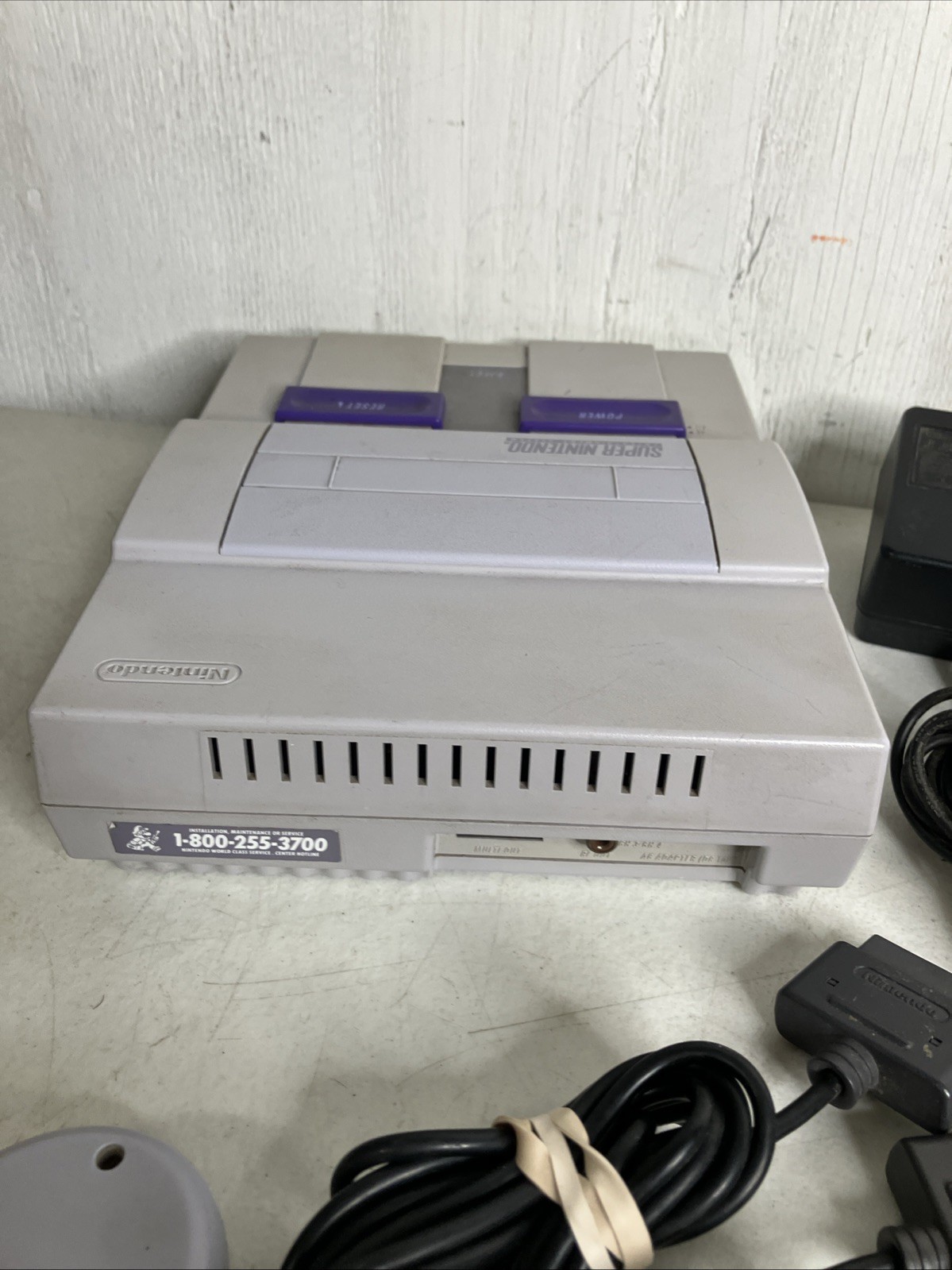 Super Nintendo SNES System Console Bundle 10 Games Super Mario World F-Zero Sim