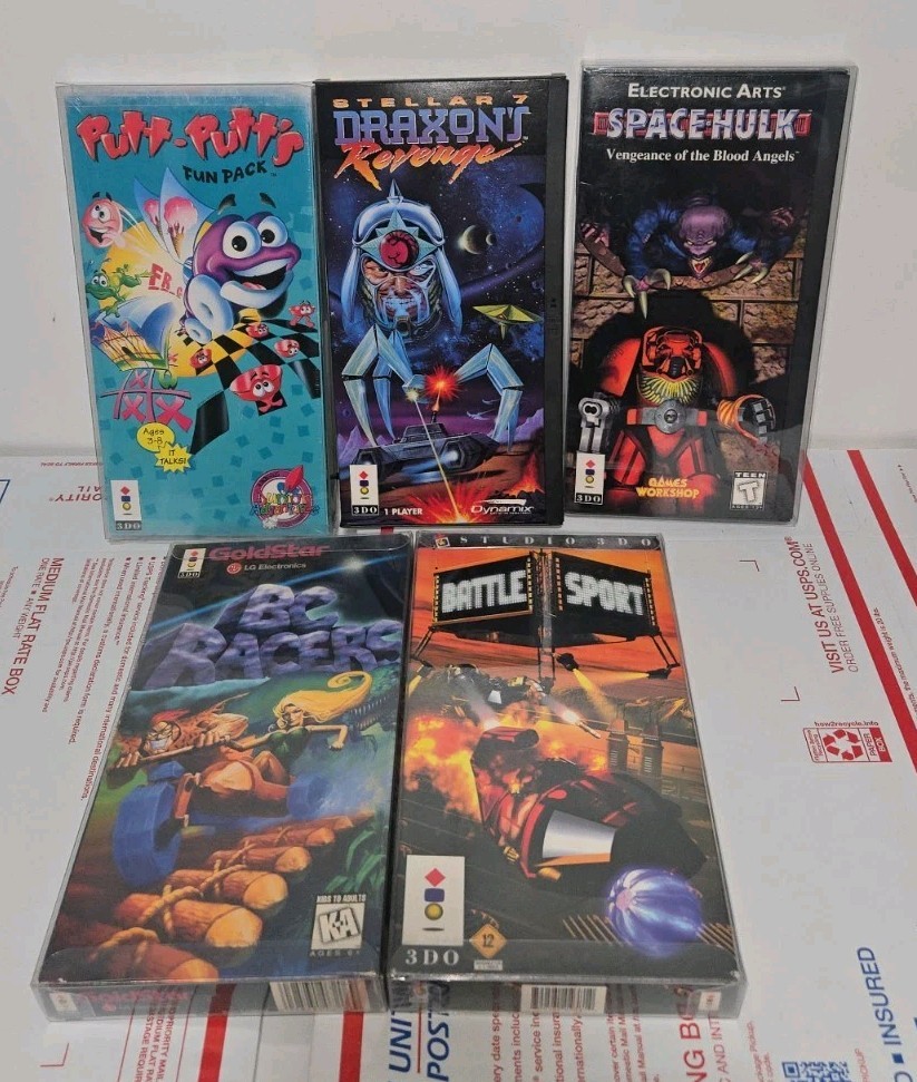 5 3DO Games Including Bc Racers, Space Hulk, New Sealed Putt-putts Fun Pack