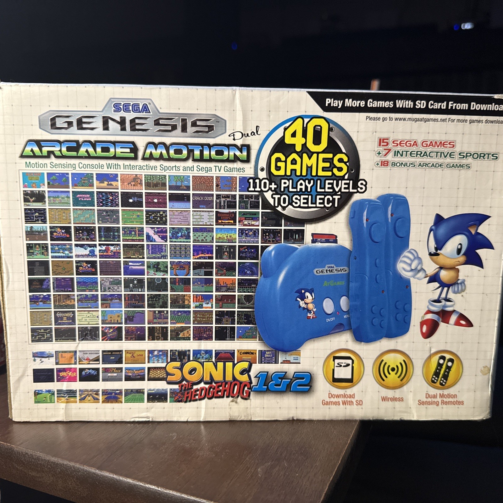 Sega Genesis Wireless Arcade Motion Sensing Console w/ Dual Remotes NEW SEALED