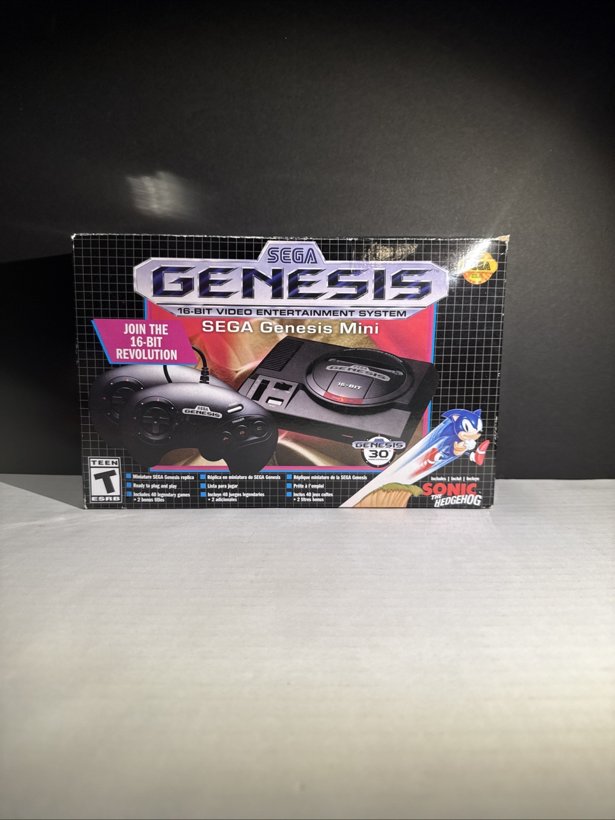 SEGA Genesis 16 Bit Video Entertainment System- Mini Game Console w/ Sonic