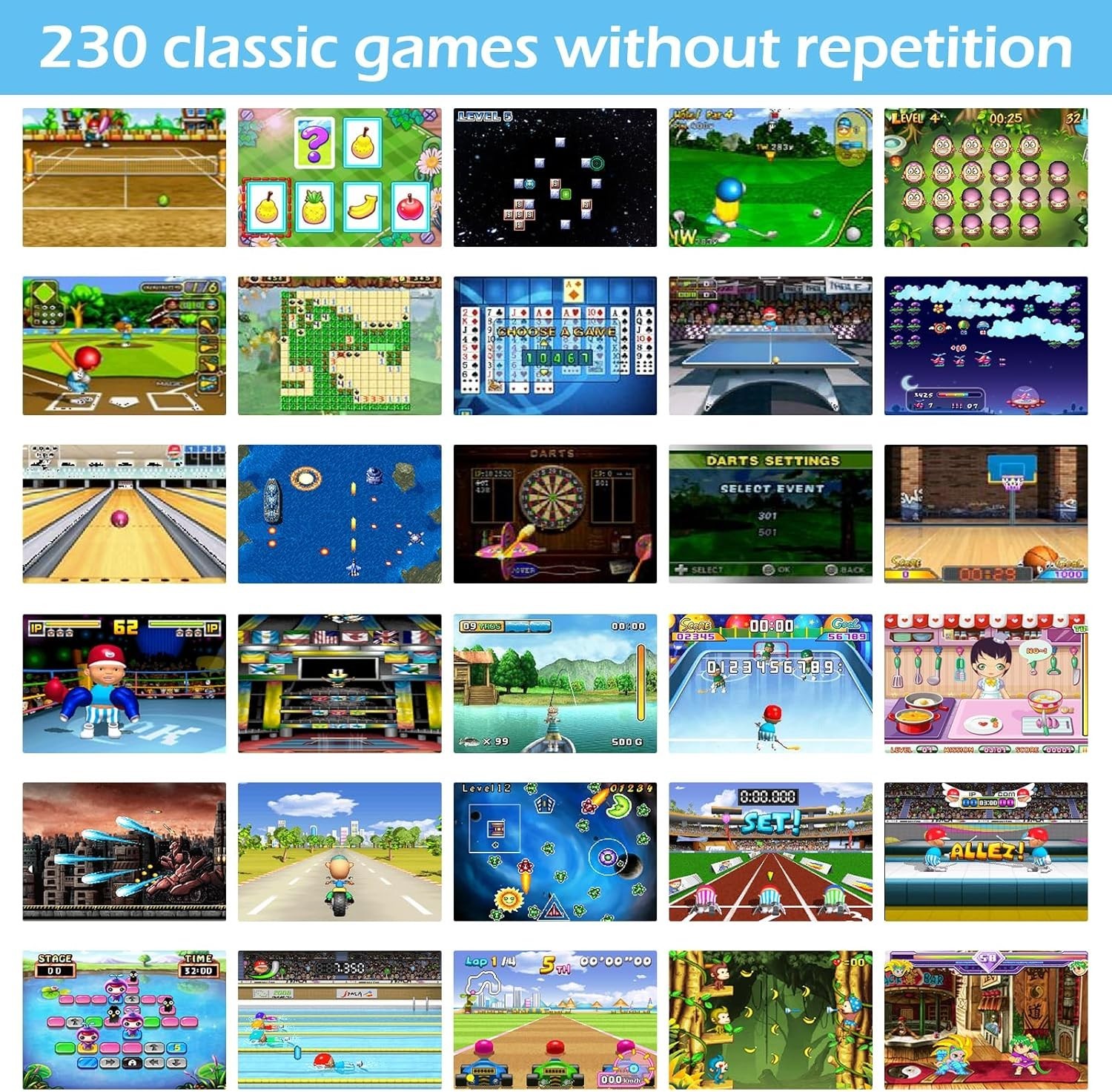 3.0” HD Handheld Game Console – 230 Built-In 16 Bit Retro Games for All Ages