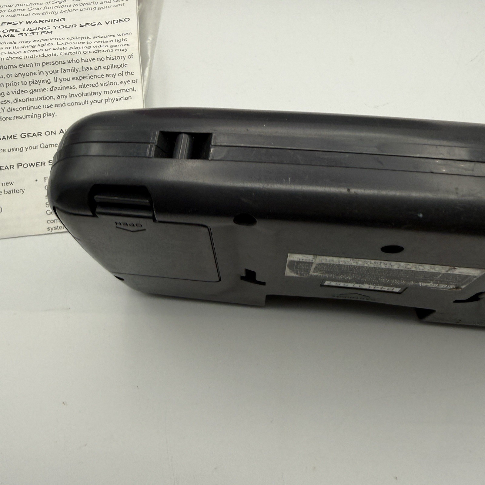 Sega Game Gear Handheld Console, Box And Manual No Screen Display