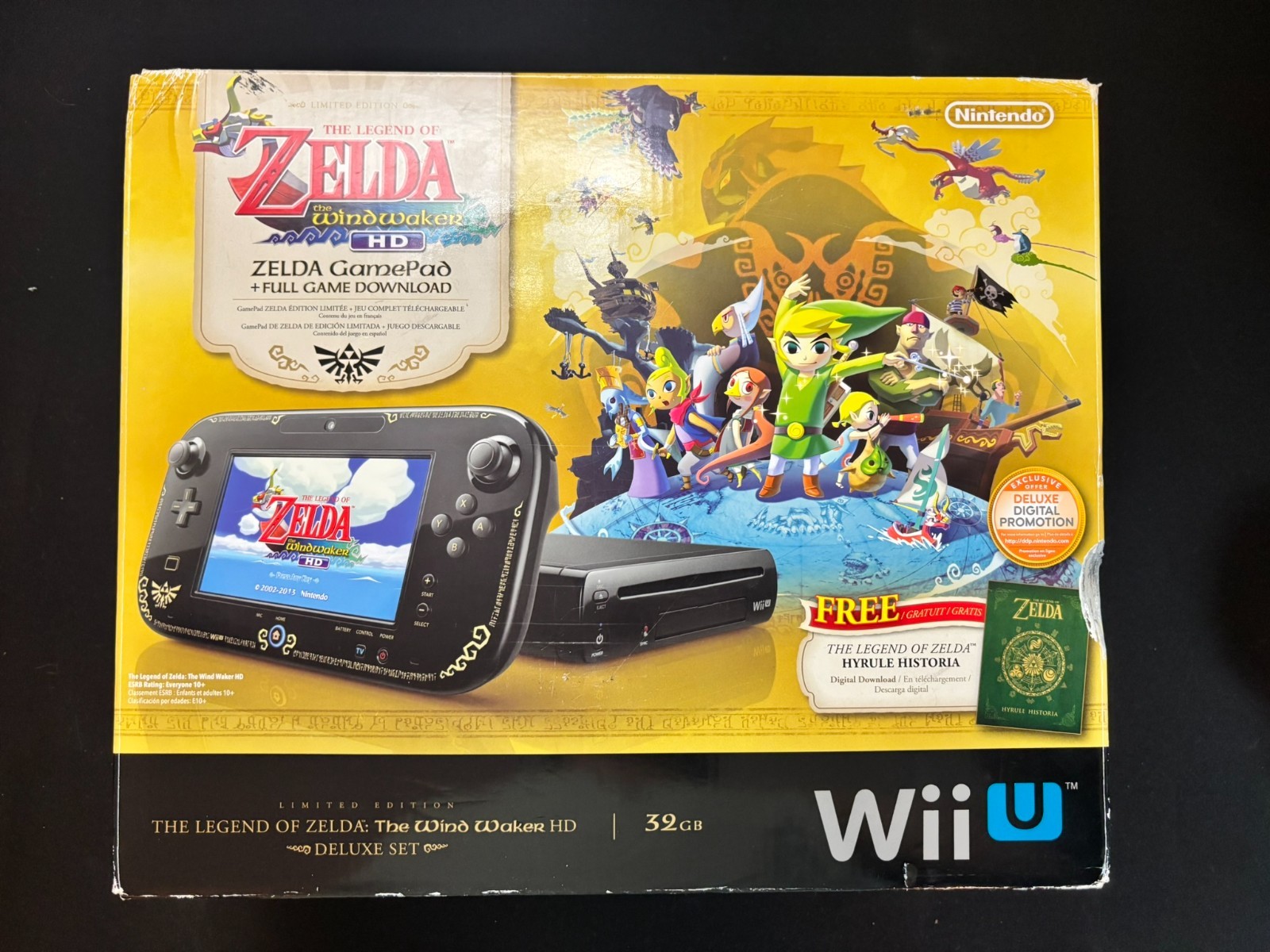 Nintendo Wii U Console 32GB Legend of Zelda WIND WAKER EDITION HD Deluxe WiiU