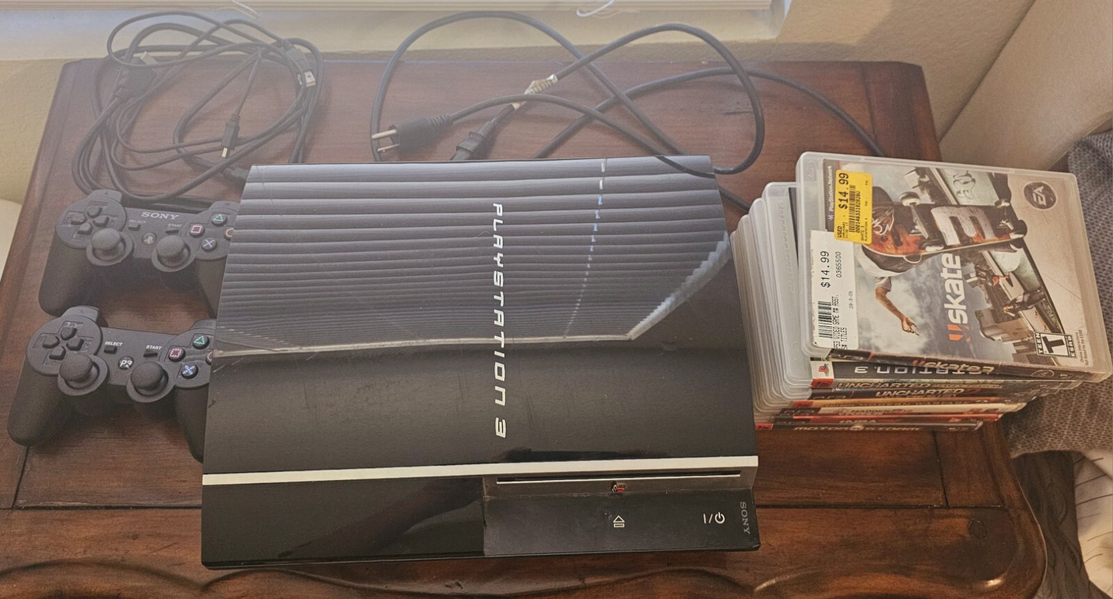 Sony Playstation 3 PS3 160GB System Fat Console-CECHP01 Bundle w/ 9 Games READ