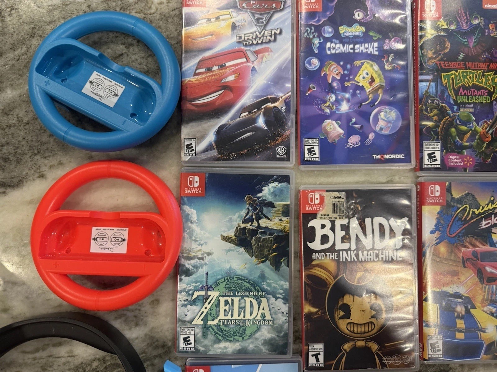 Nintendo Switch OLED HEG-001 Splatoon 3 Edition Plus Case Games Headset HUGE LOT