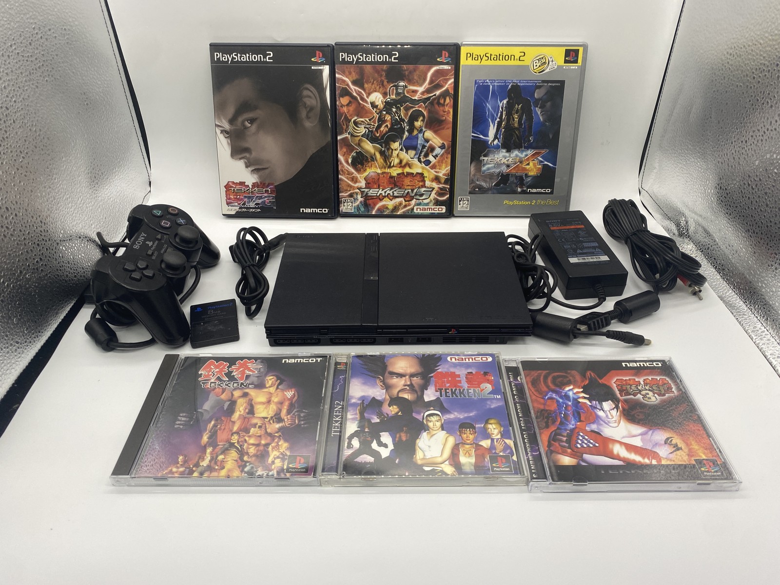 PS2 Playstation2 Console w/ Tekken series 1 2 3 4 5 tag 6 set Black SCPH-70000
