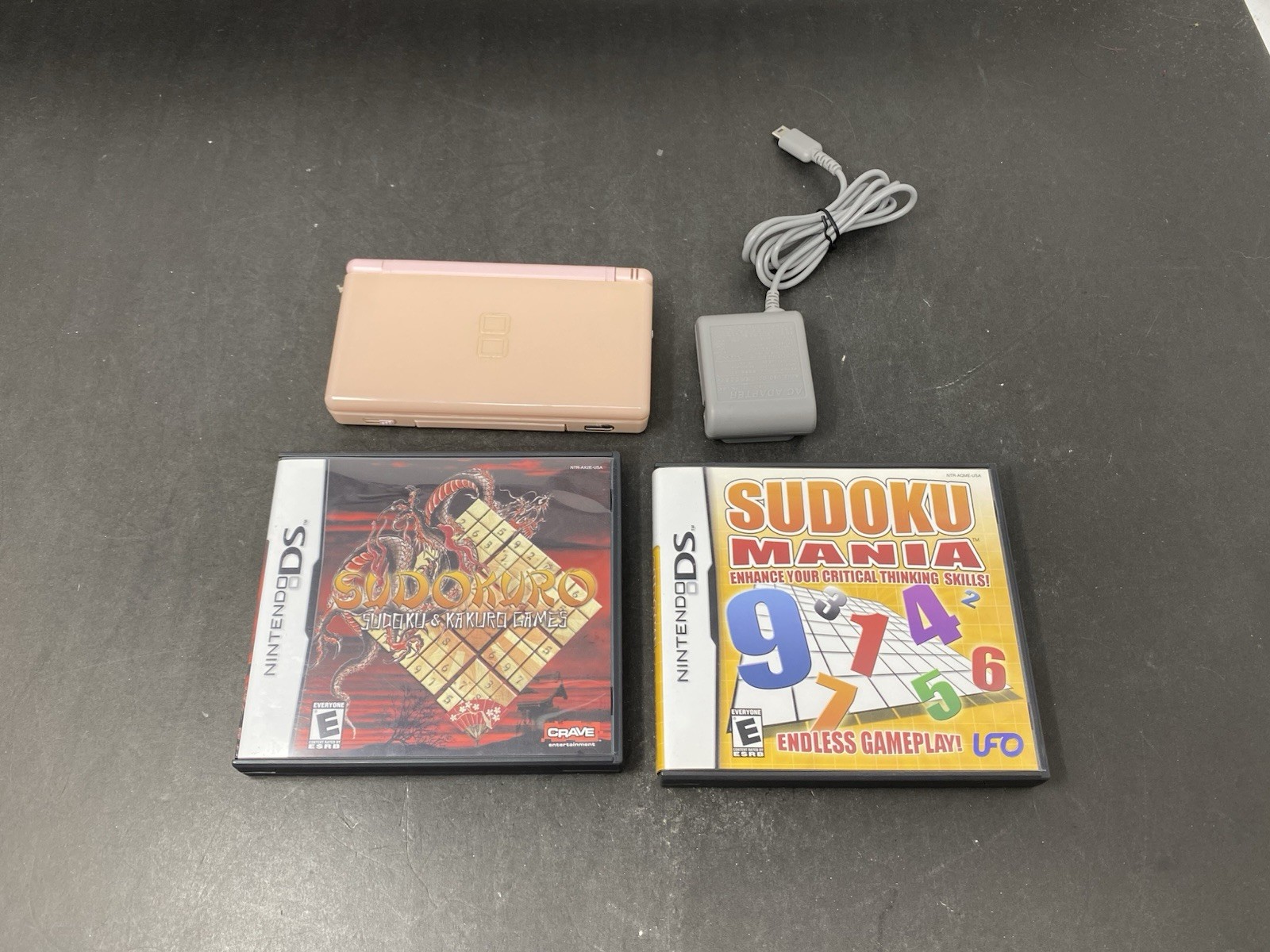 Nintendo DS Lite Pink / Adult Owned / With Charger, Stylus, 2 Games