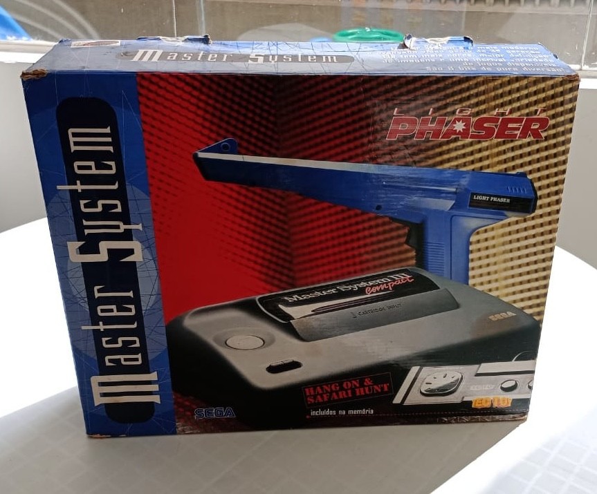 SEGA MASTER SYSTEM BLUE LIGHT PHASER CONSOLE TECTOY BRASIL W SIMPSONS SUPER RARE