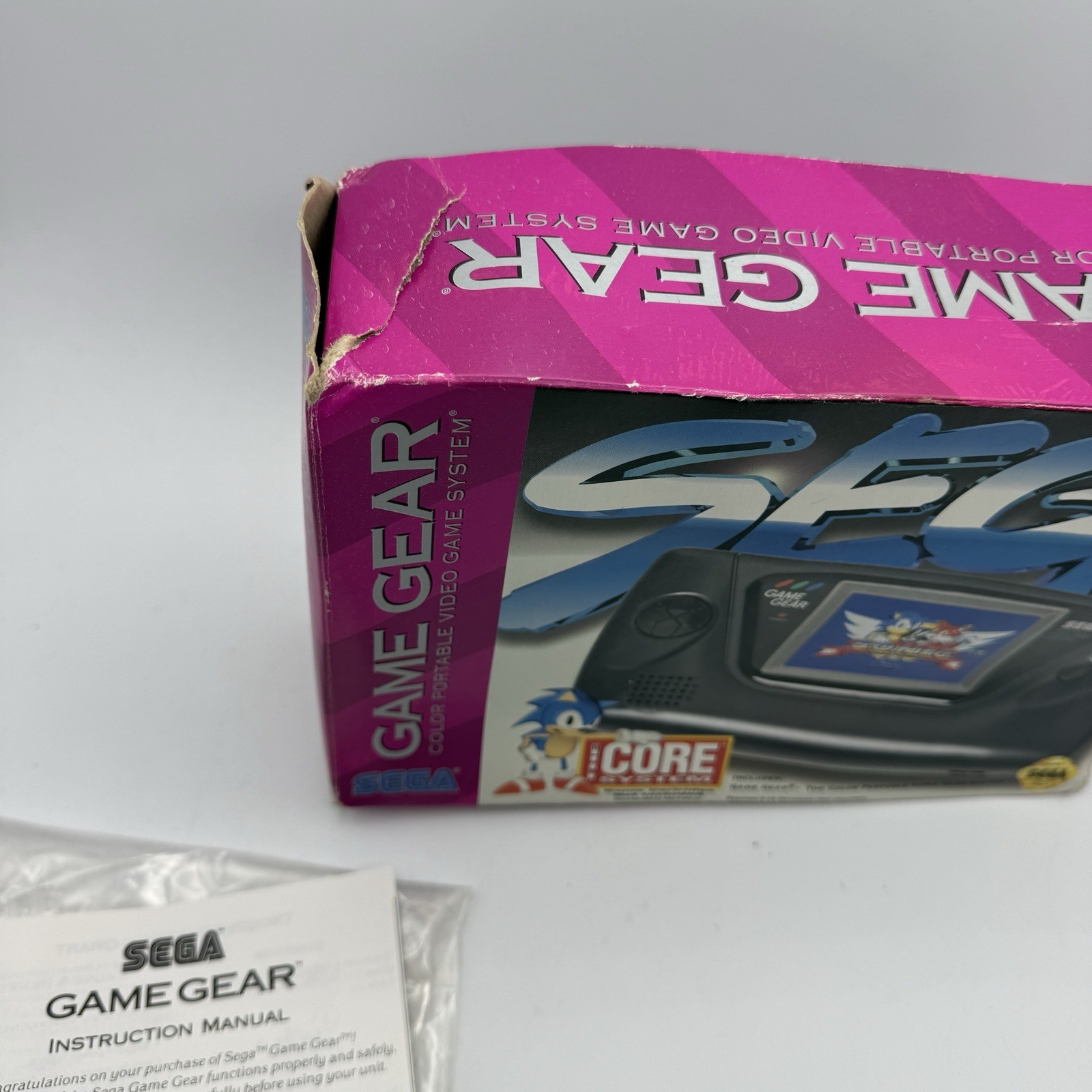 Sega Game Gear Handheld Console, Box And Manual No Screen Display
