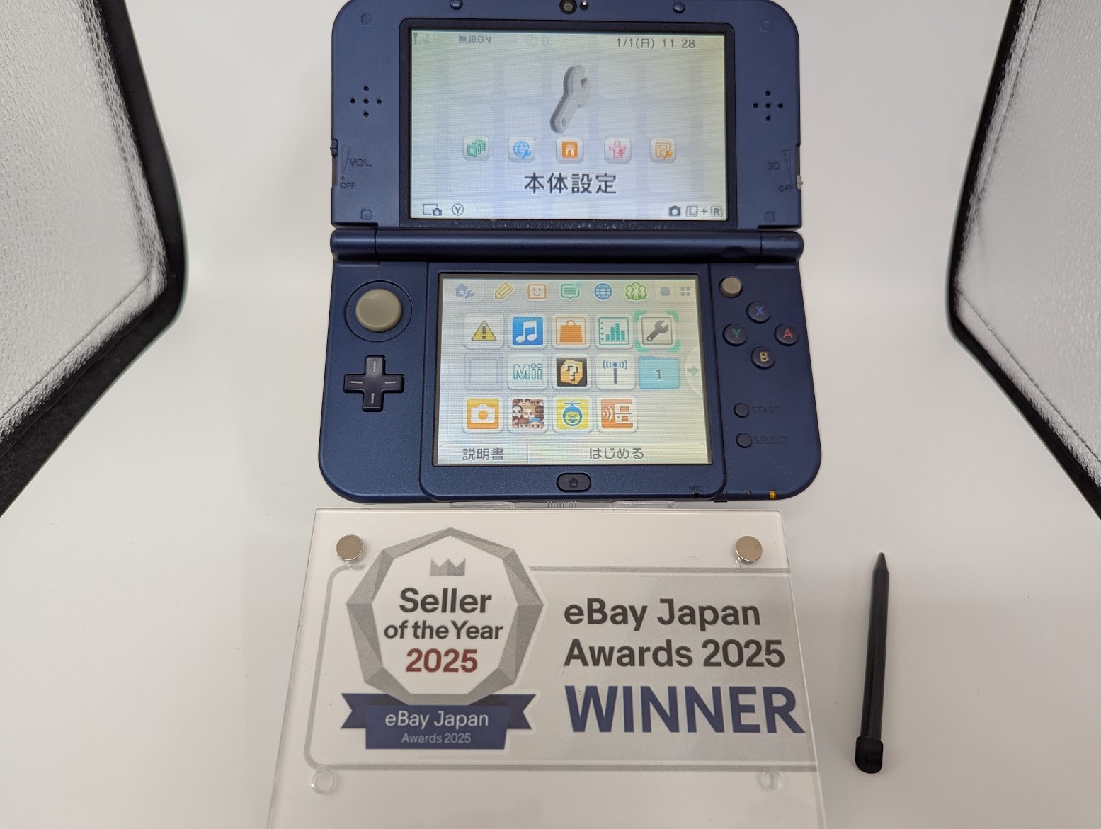 B6891 Nintendo new 3DS LL XL console Metallic Blue Japan w/pen fx