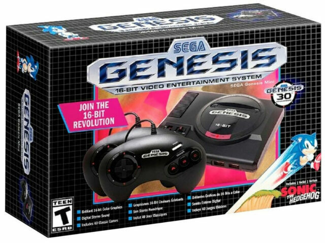 Brand New 30 th anniversary Sega Genesis Mini Mega console & 2 controllers 40gam