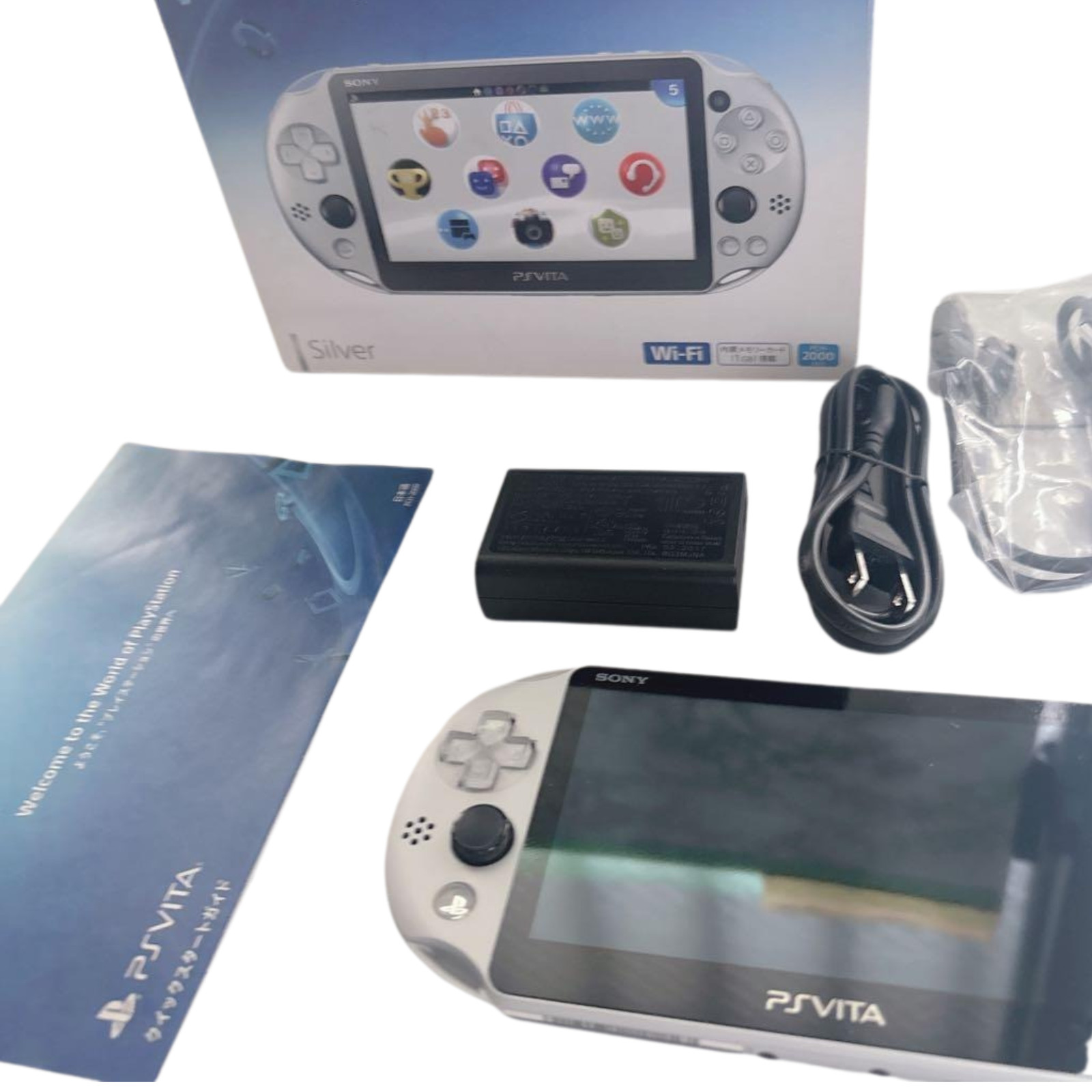 Sony PlayStation PS Vita PCH-2000 Silver Console Slim Wi-Fi Japan Tested