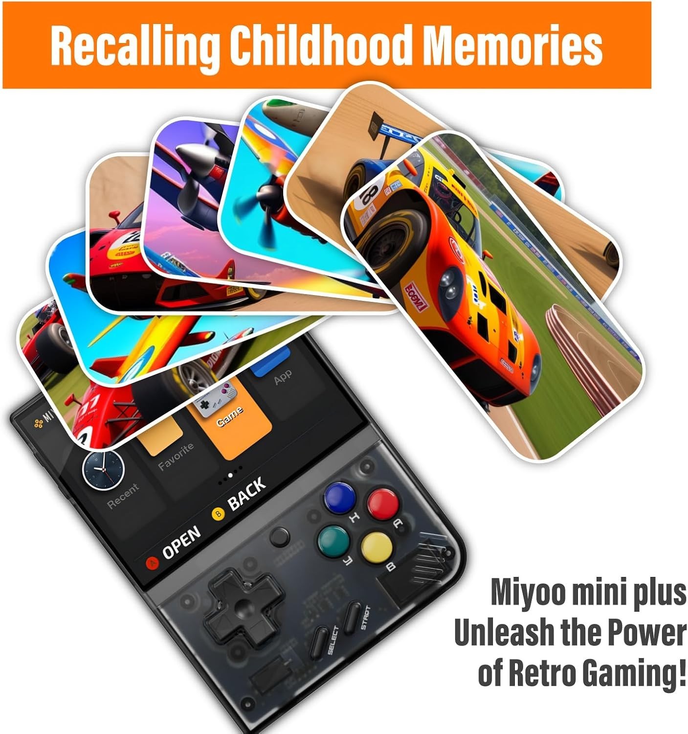 Miyoo Mini Plus Black Open Source Retro Handheld Game Console with 128GB