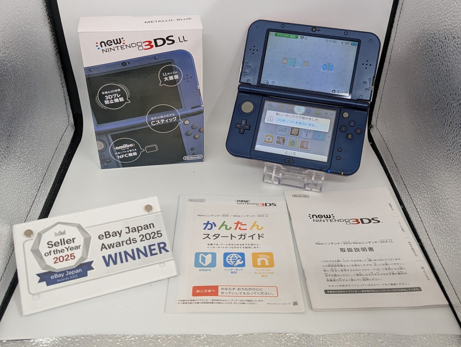 B6500 Nintendo new 3DS LL XL console Metallic Blue w/box manual fx