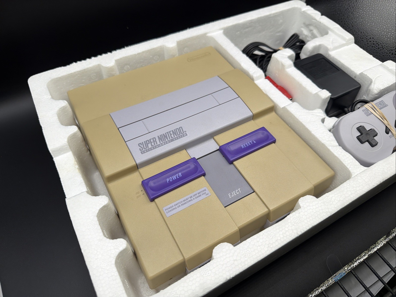 SNES Super Nintendo Control Set Console Complete CIB Tested/Working! Fast Ship