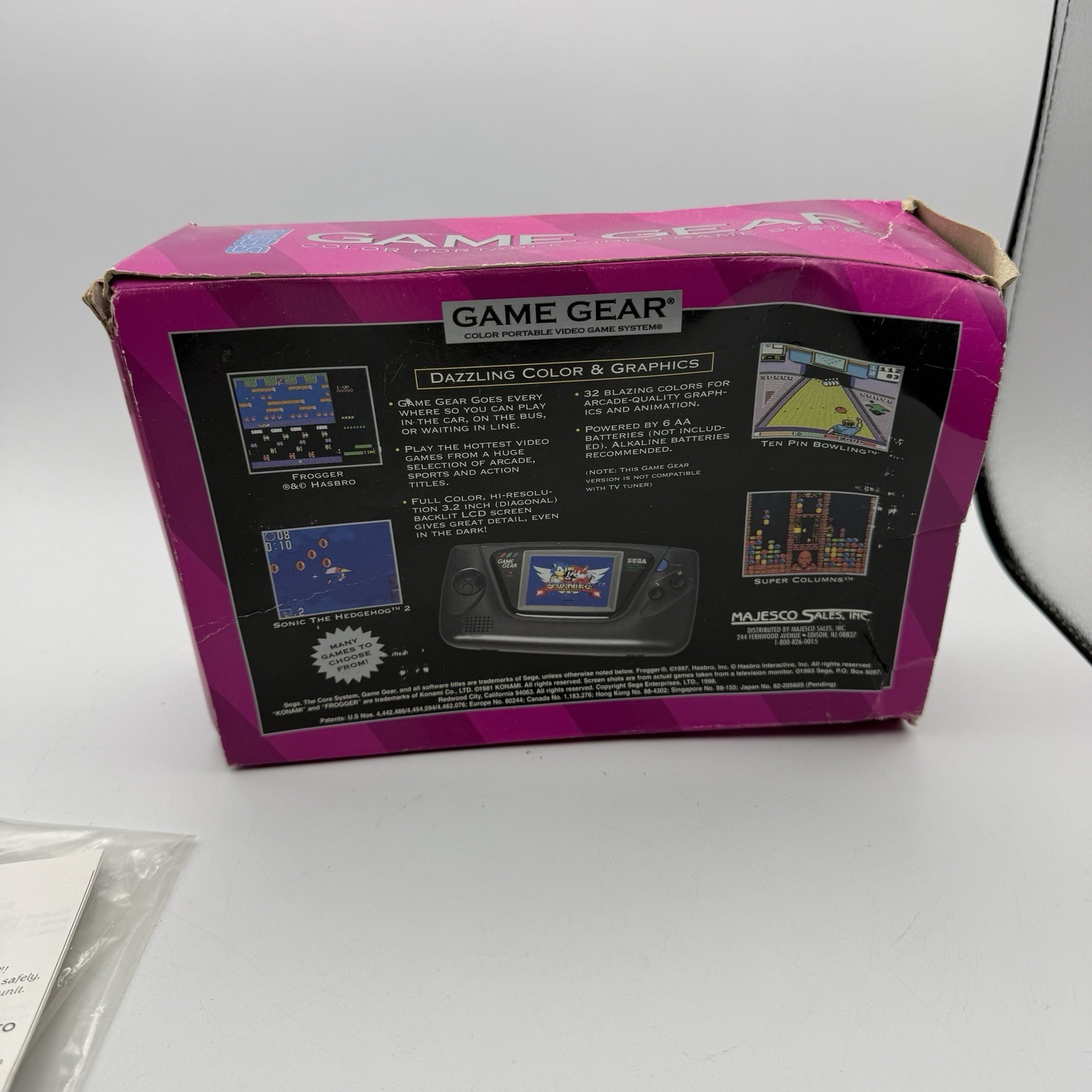 Sega Game Gear Handheld Console, Box And Manual No Screen Display