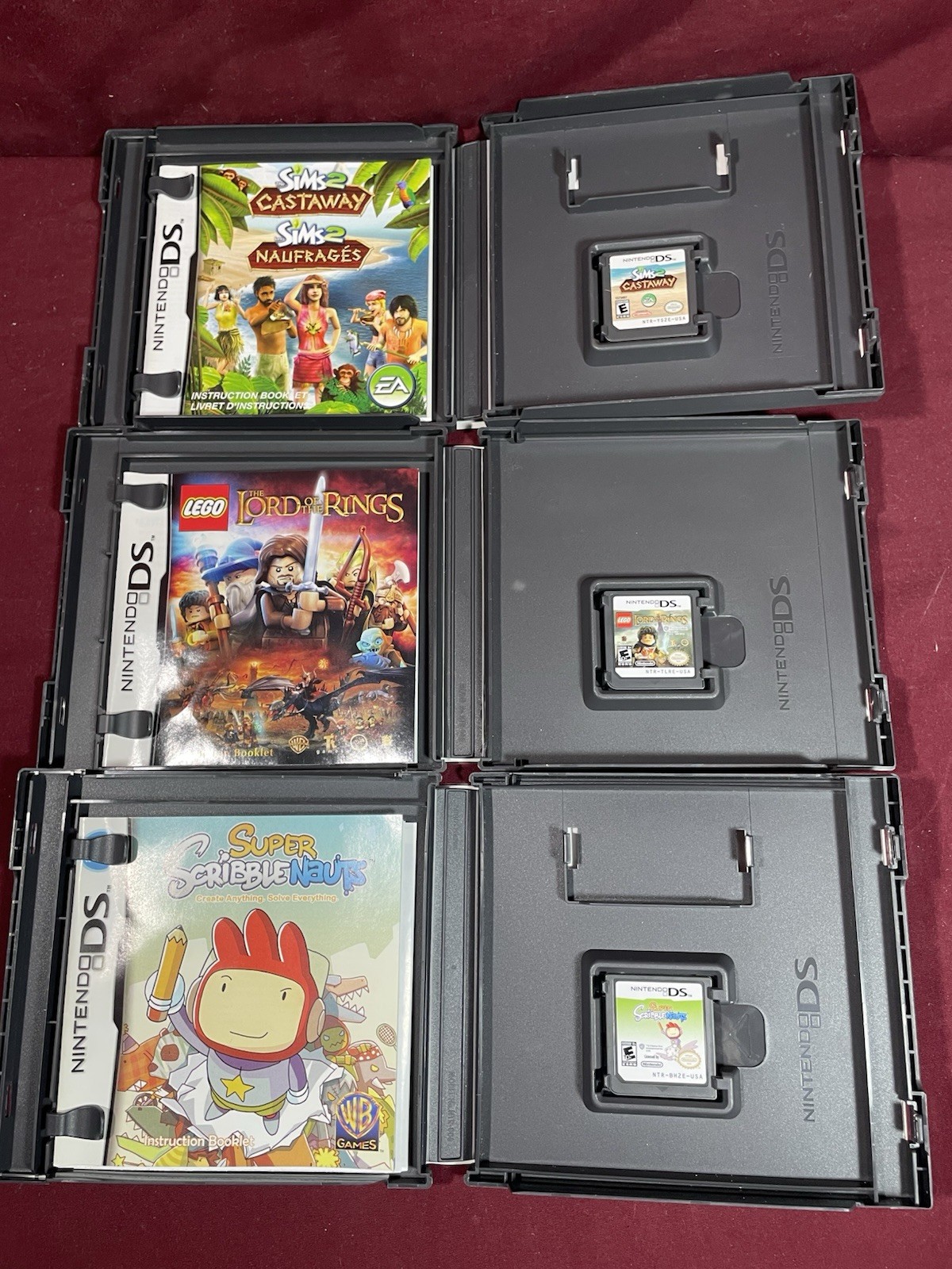 Nintendo DS Lite Silver Console Bundle w/ 14 Games Nerf Case Charger Stylus