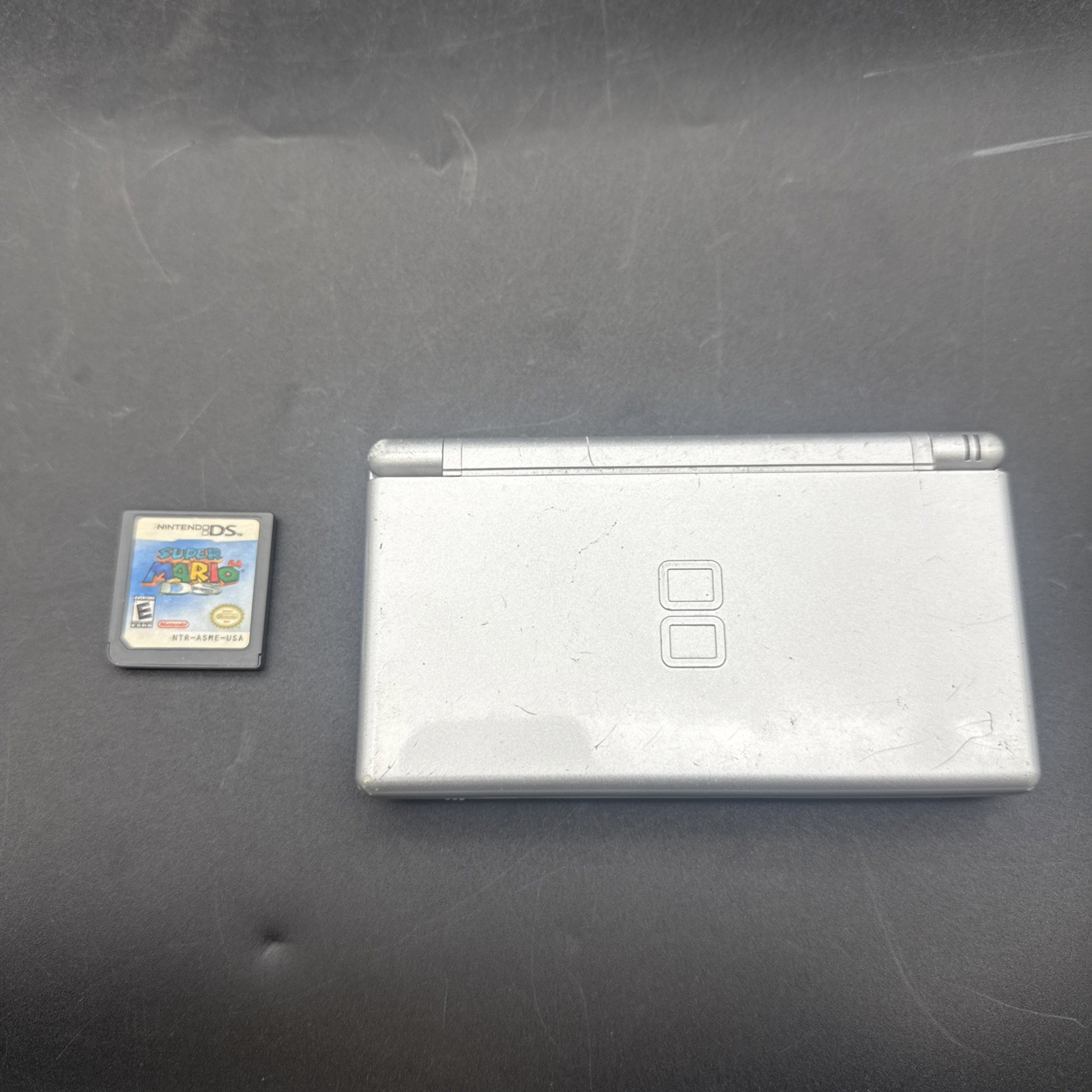 Nintendo DS Lite Console Light Gray With Nintendo Ds Super Mario