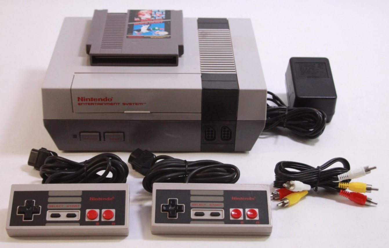 Nintendo NES Console W/ Mario Bros/Duck Hunt + 2 Controllers & Cables Bundle