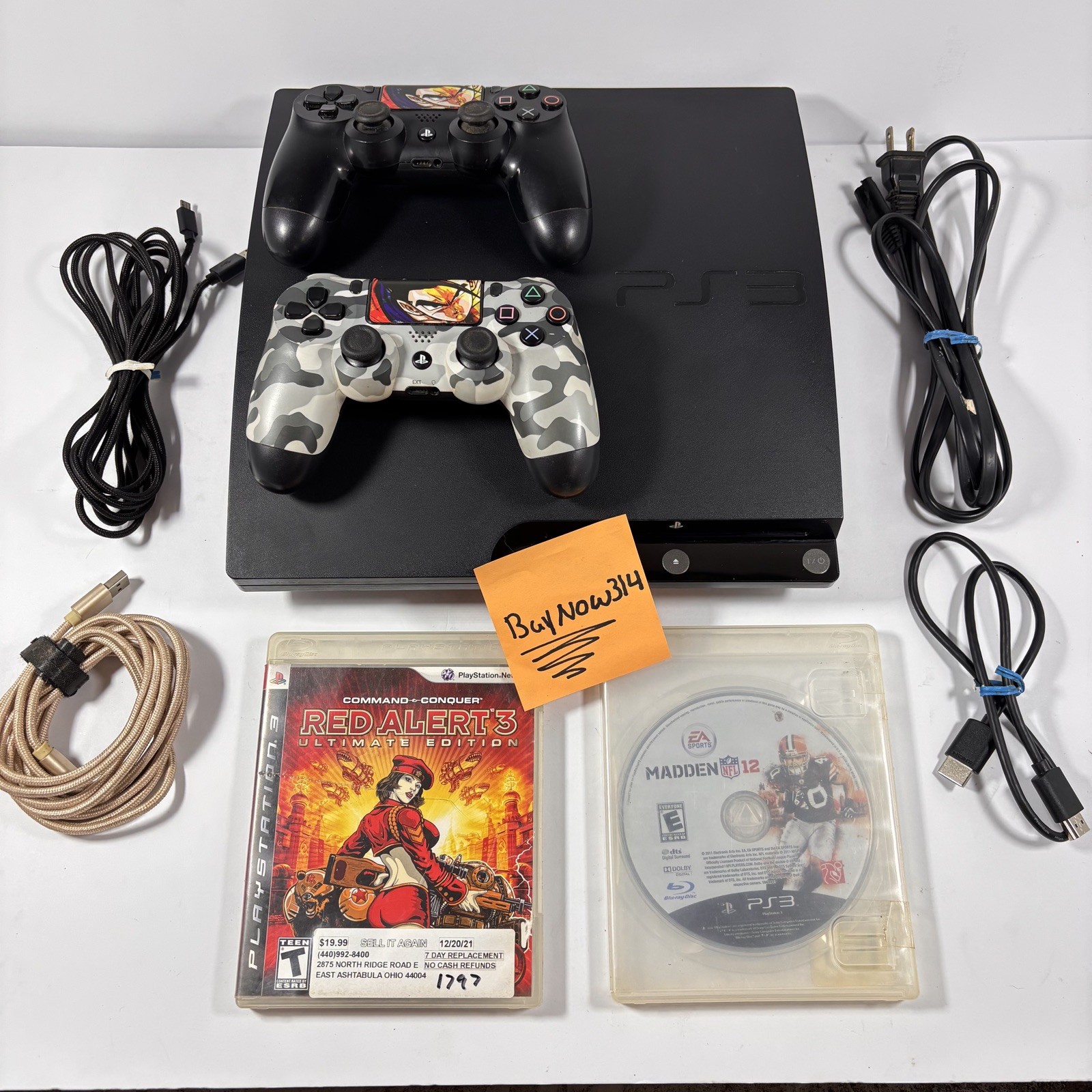 Bundle Sony PlayStation 3 Slim PS3 160GB Black Console Gaming System CECH-2051A