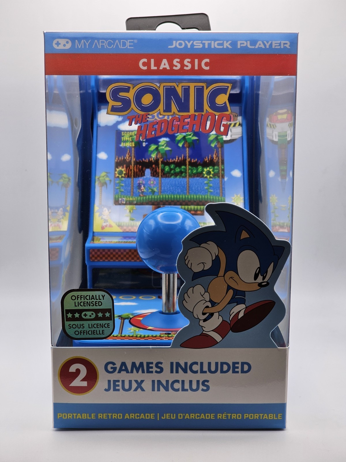 Sonic The Hedgehog Joystick Player Sonic Sega Classic Arcade 3.5″ 2 Games