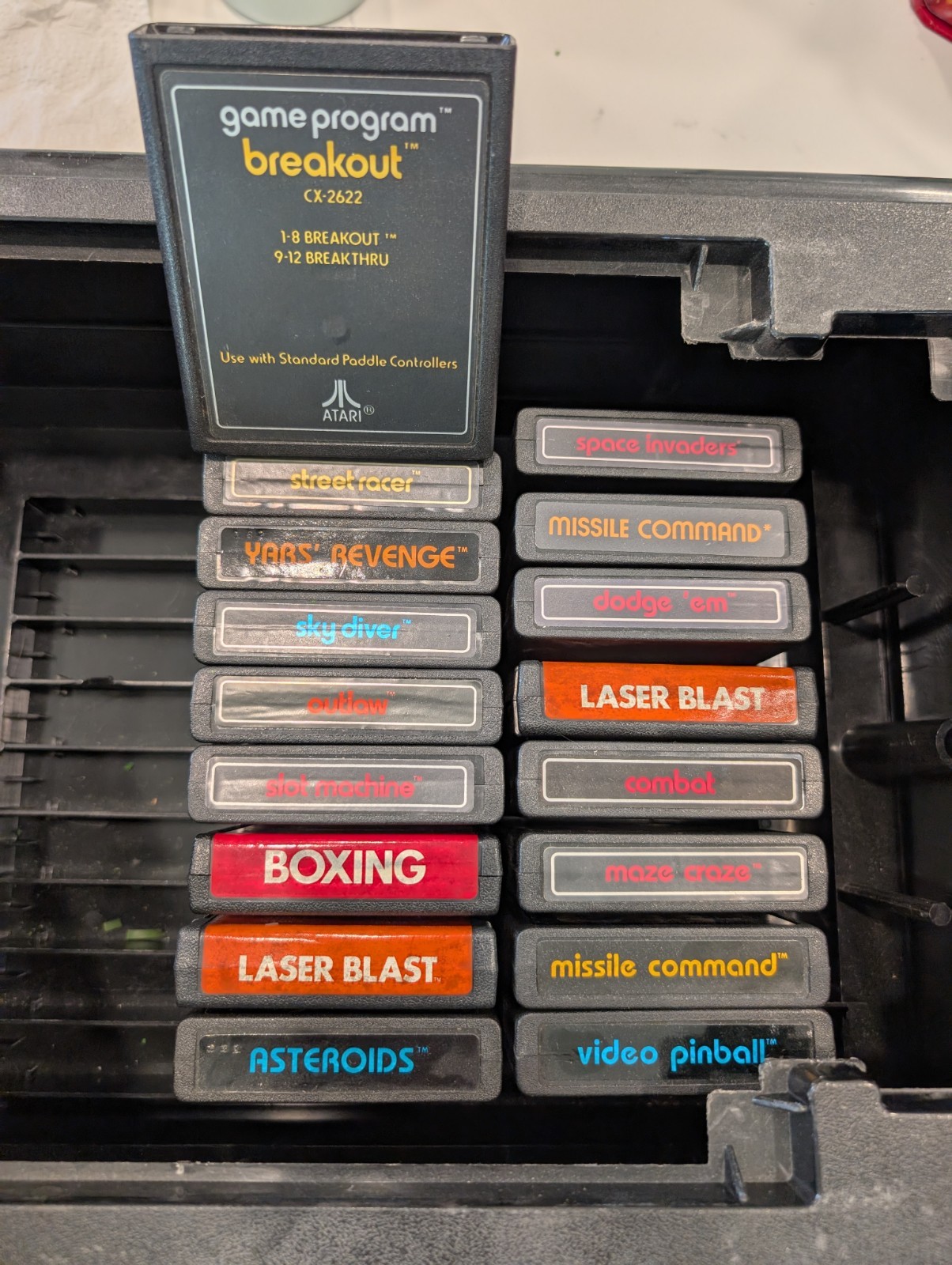 Complete Atari Console In Hard Case With Games And Controllers