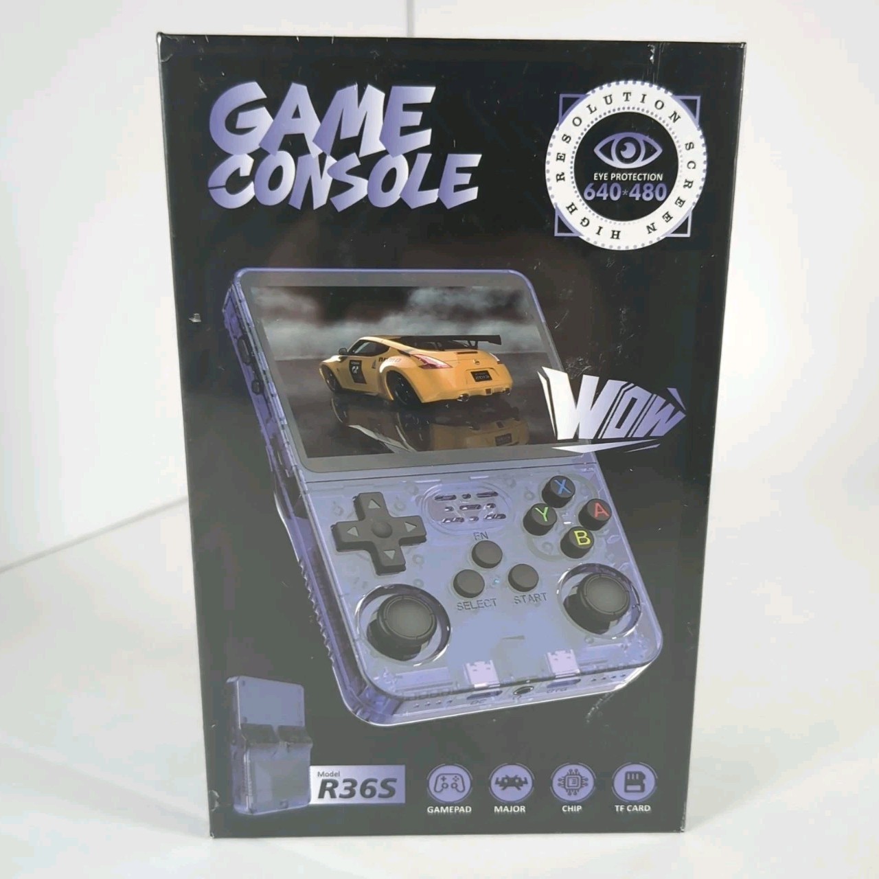 R36S Retro Handheld Video Game Console 64G 20000 Games 3.5 Inch Screen, Purple