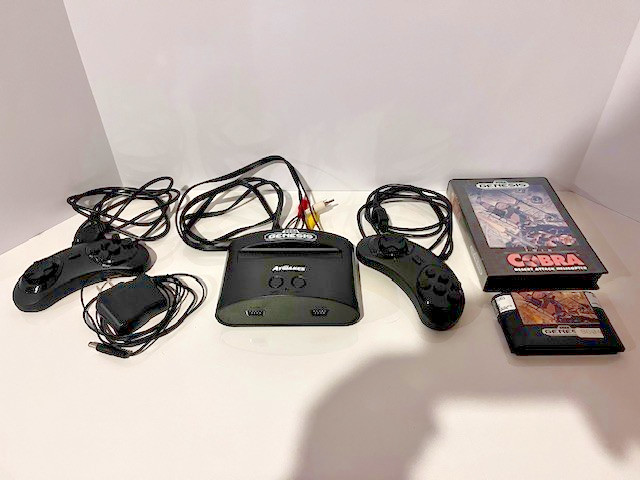 AtGames Sega Genesis Console with Built-In Games Controllers & Twin Cobra Game