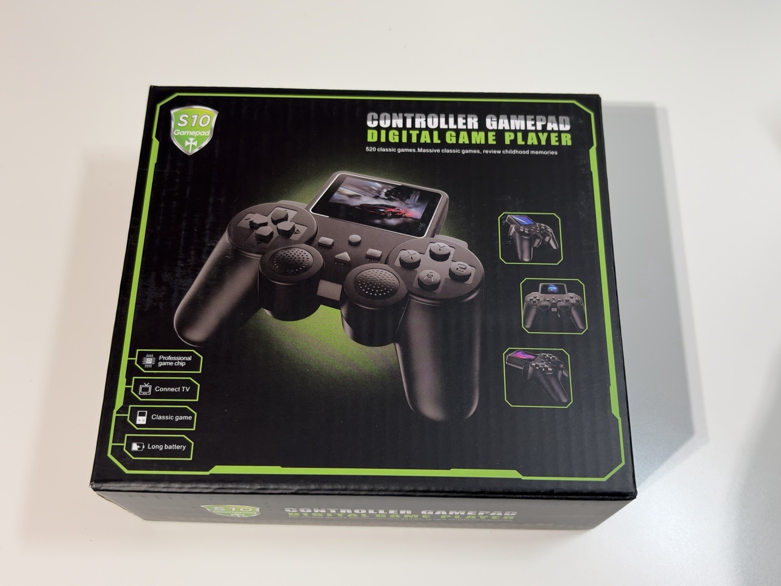 Handheld Gaming Console with 3” LCD Gamepad & 520 Nintendo, Atari Games (WHITE)