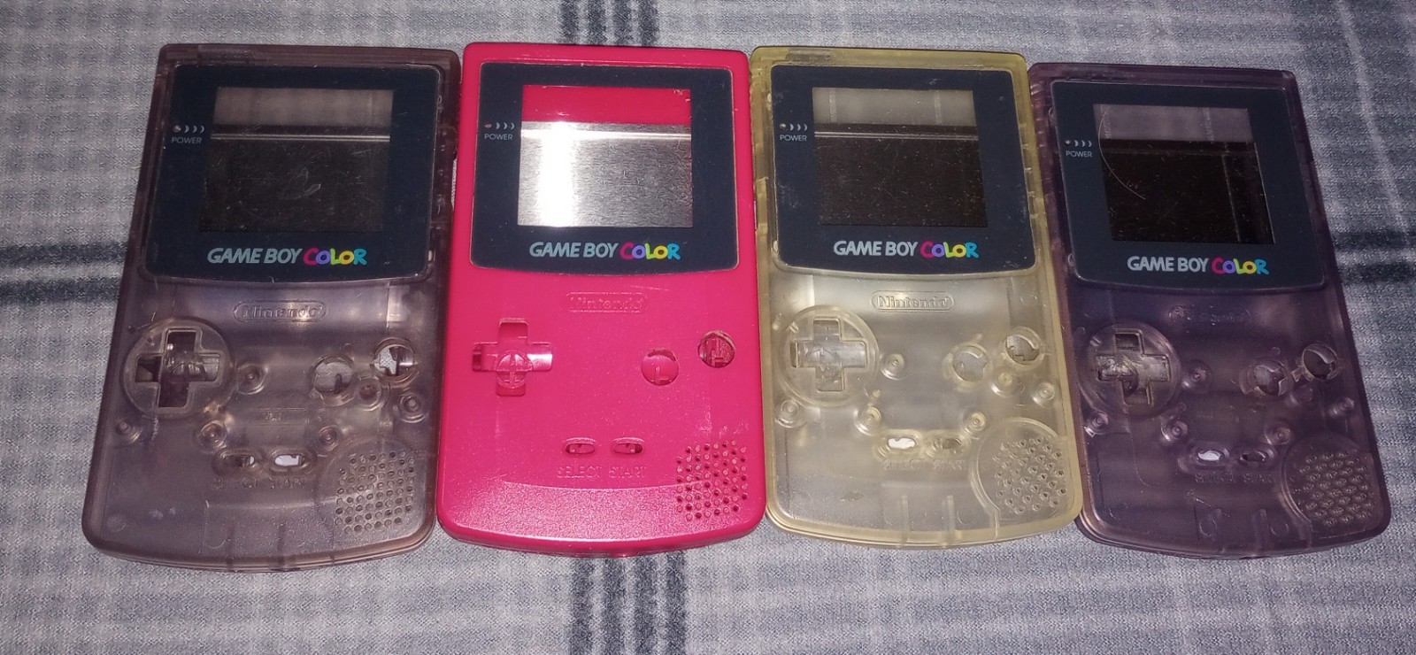 Nintendo Game Boy Color Shell Only. Lot Of 4. Atomic Purple. Clear. Red. GBC