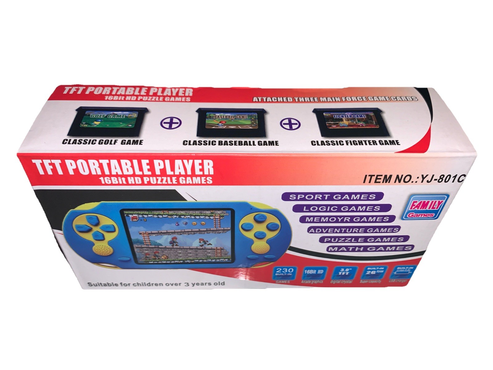 Handheld Game Console for Kids Adults, 3.0” Large Screen Preloaded 230
