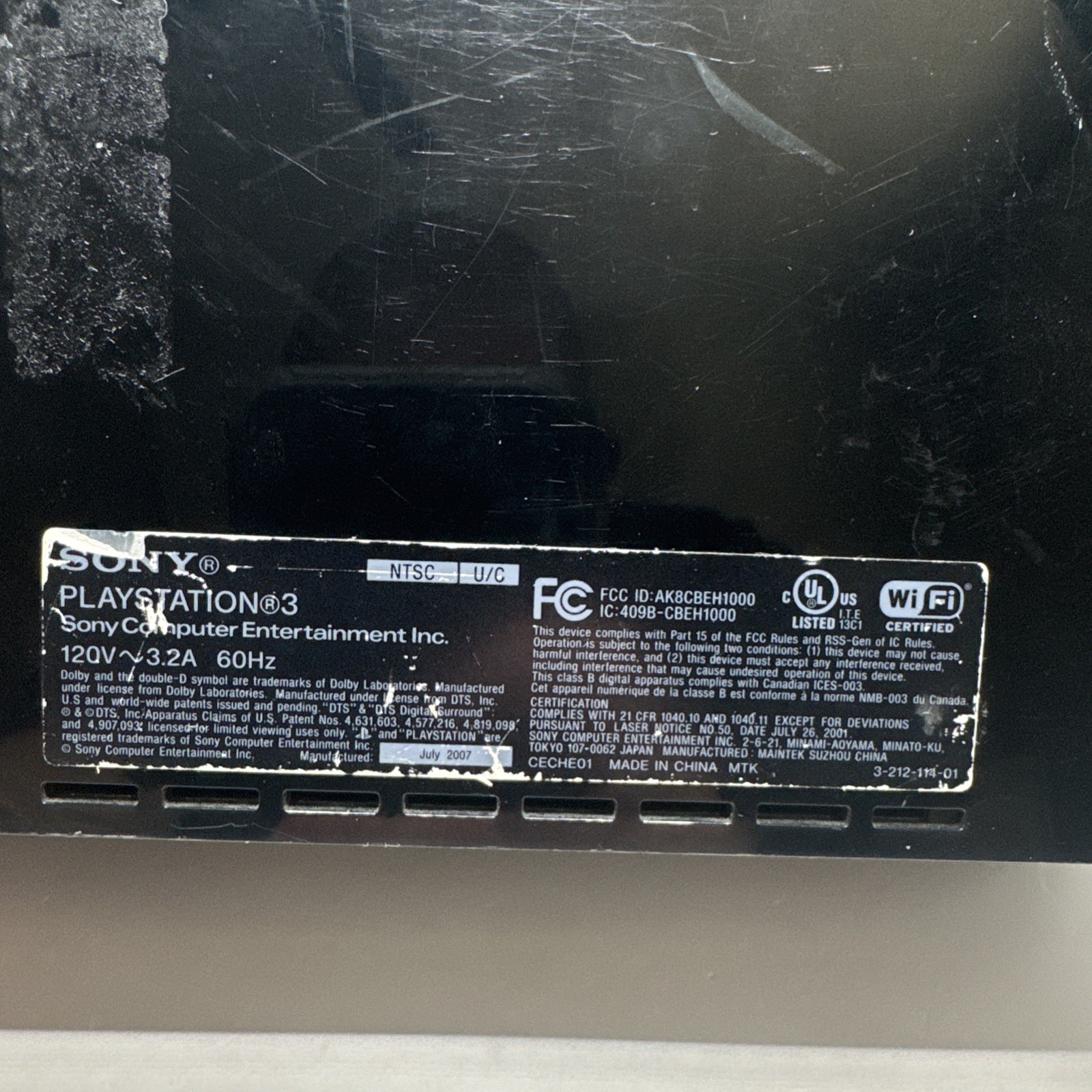 Sony PS3 CECHE01 Backwards Compatible Fat Console For Parts Repair