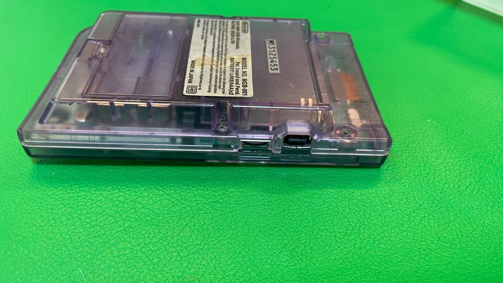 Nintendo GameBoy Pocket Handheld Console Atomic Purple Clear e164