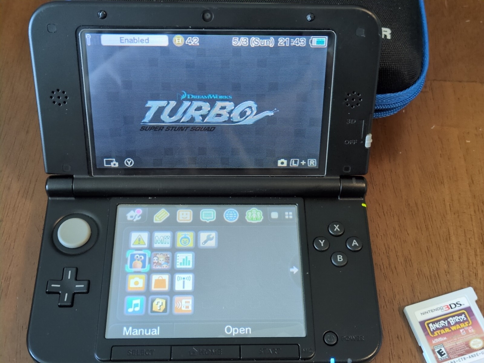 Nintendo 3DS XL LL Metallic Black Console W/ Case, Games, 16GB SD Card