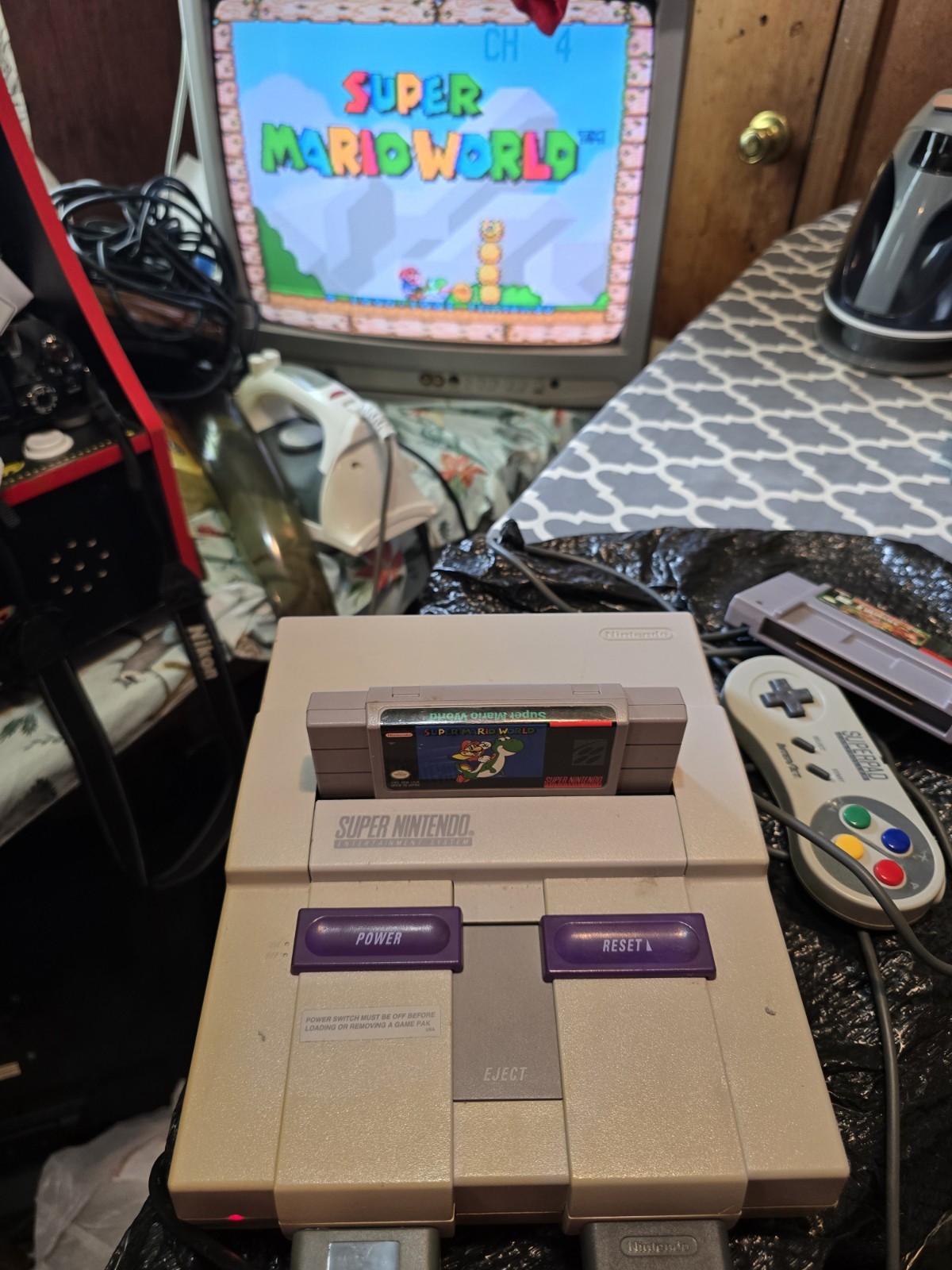 SNES Super Nintendo Mario World with Mario and Donkey Kong games works
