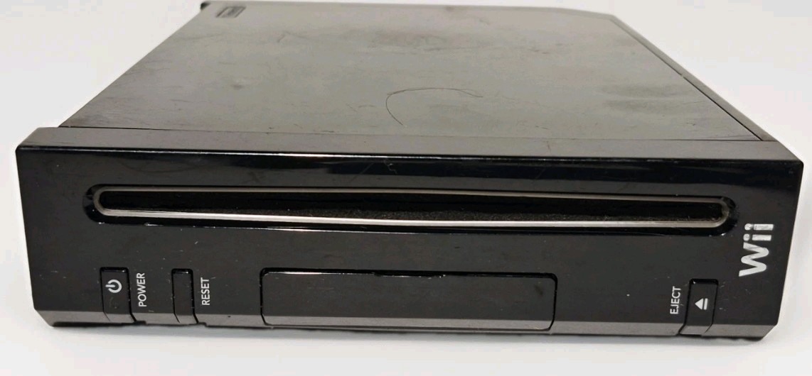 NINTENDO WII REPLACEMENT CONSOLE W/ CONTROLLER C BLACK RVL-101 (USA) TESTED WORK