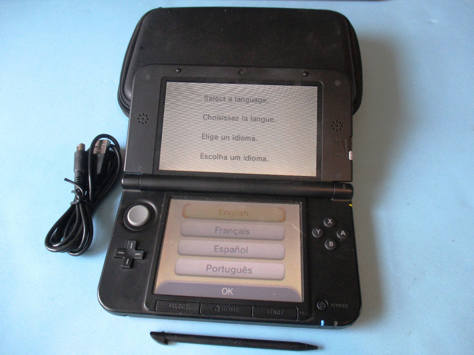 Nintendo 3DS XL Red System w/Charger & Case FREE Shipping!