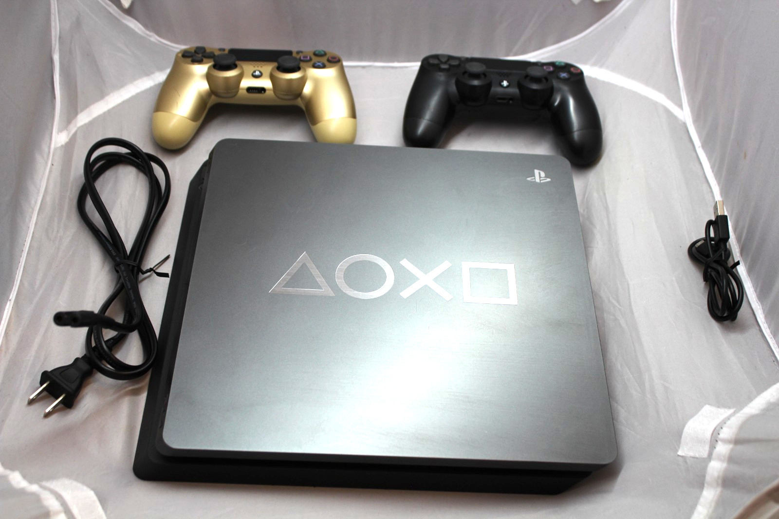 PlayStation 4 PS4 Slim Days of Play Limited Edition 1TB Console w/ 2 Controllers