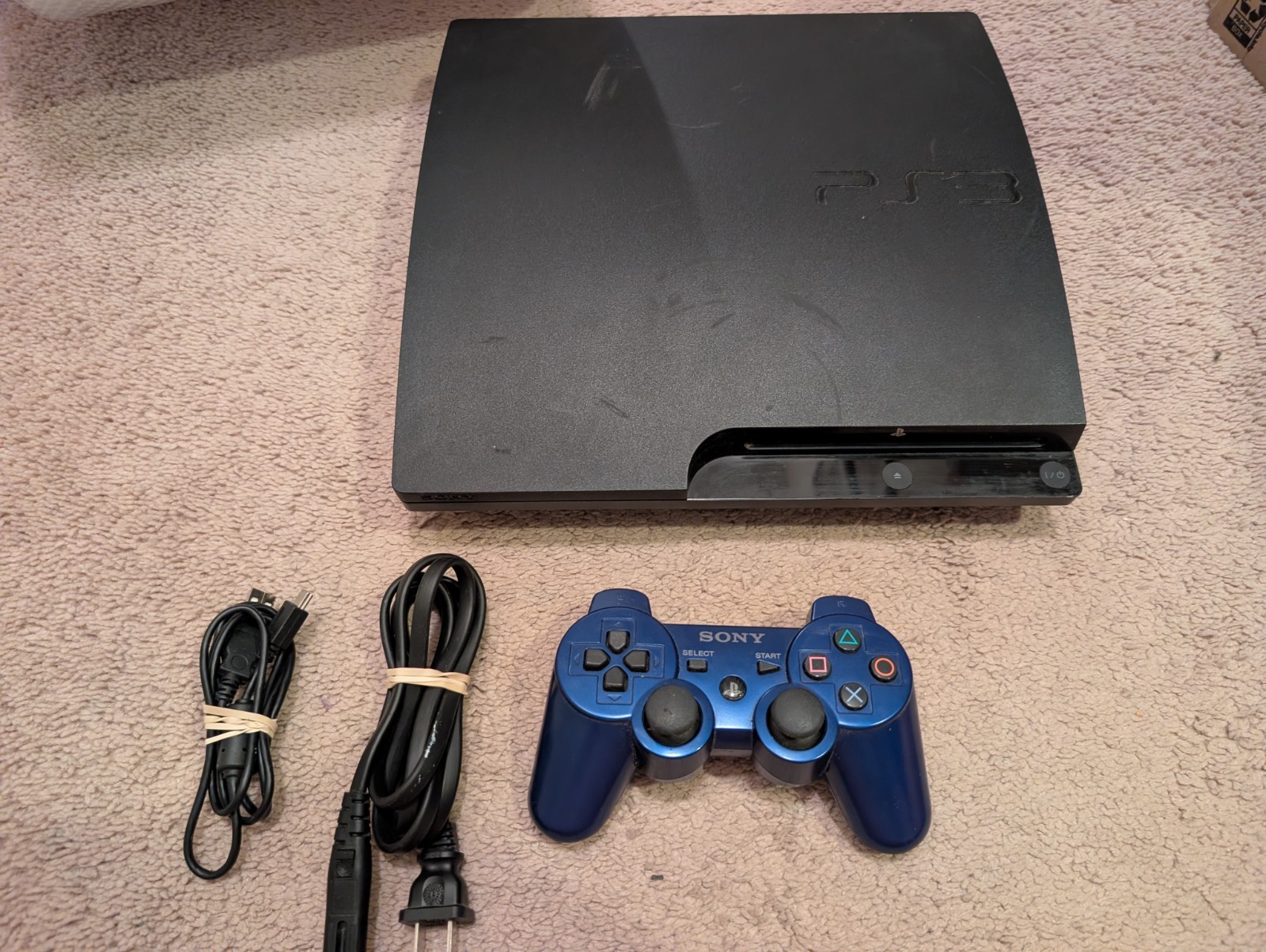 Sony PlayStation 3 PS3 CECH-3001B Slim Console 500GBw/ OEM Controller & Cables