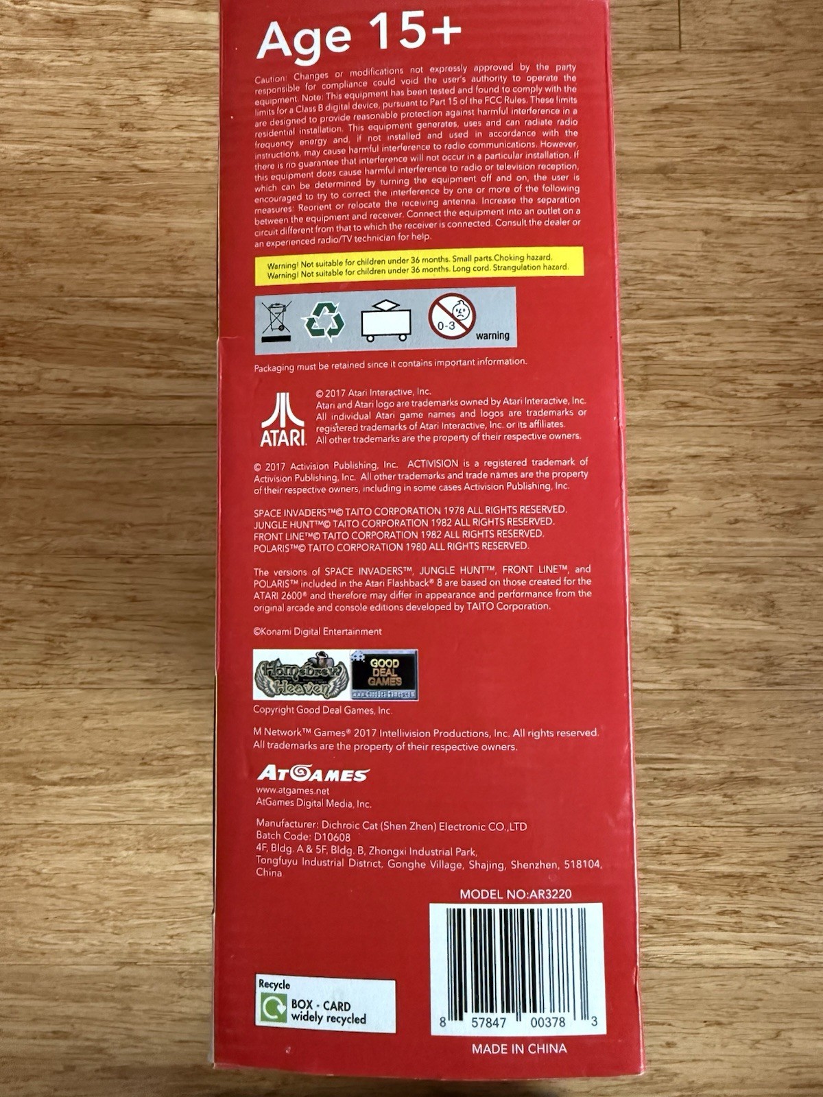 ATGAMES Atari Flashback 8 Black Console 105 Built in Games. Original Box