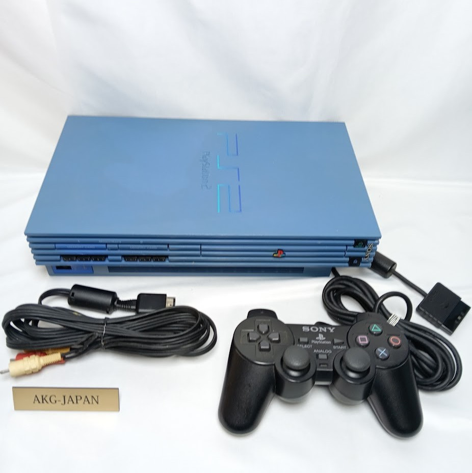 Sony PS2 Aqua Blue SCPH-39000 NTSC-J Japan Limited Console Tested w/ Controller
