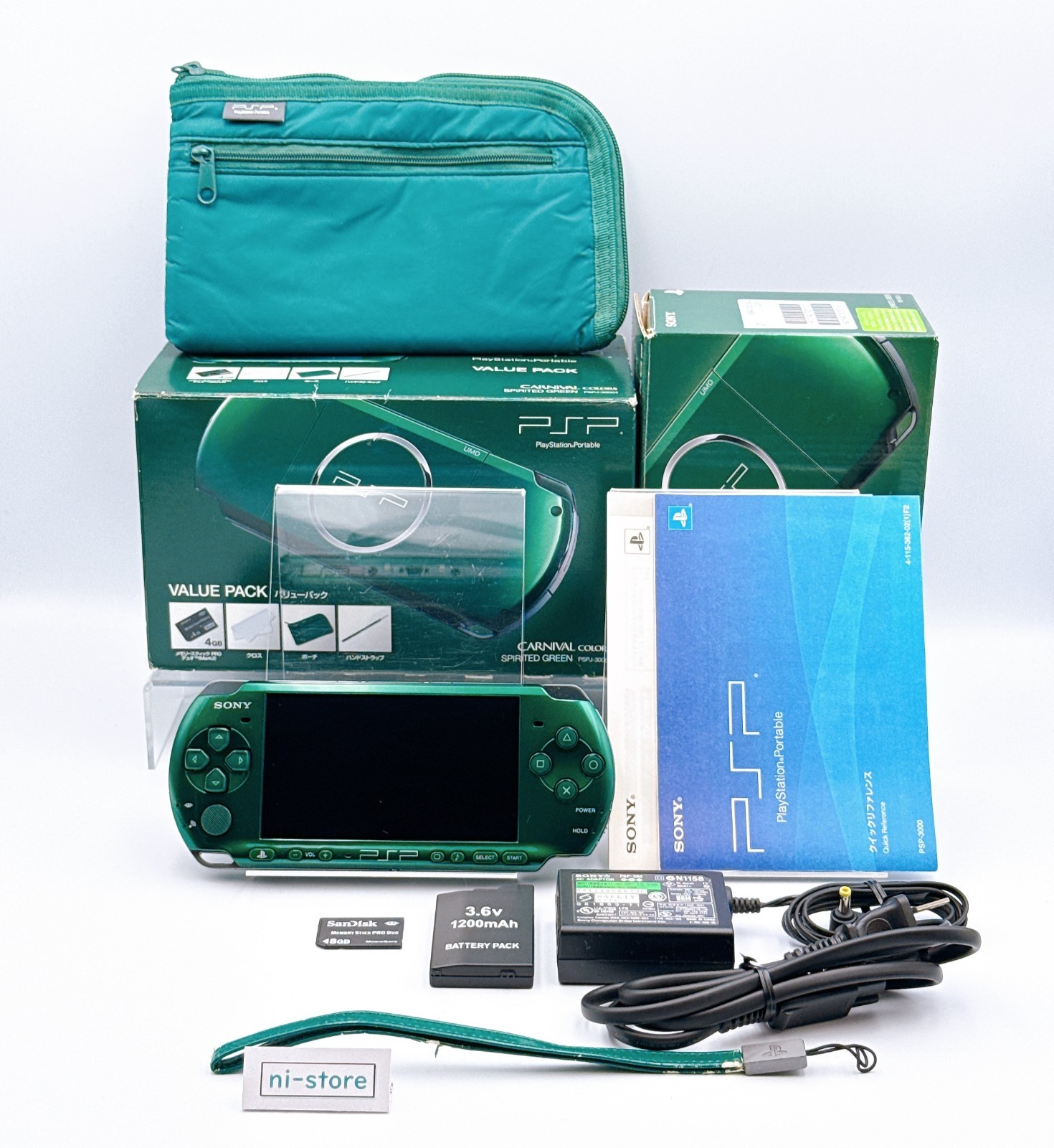Sony PSP-3000 Console Green Rare Color Value Pak Box Region free – Excellent+
