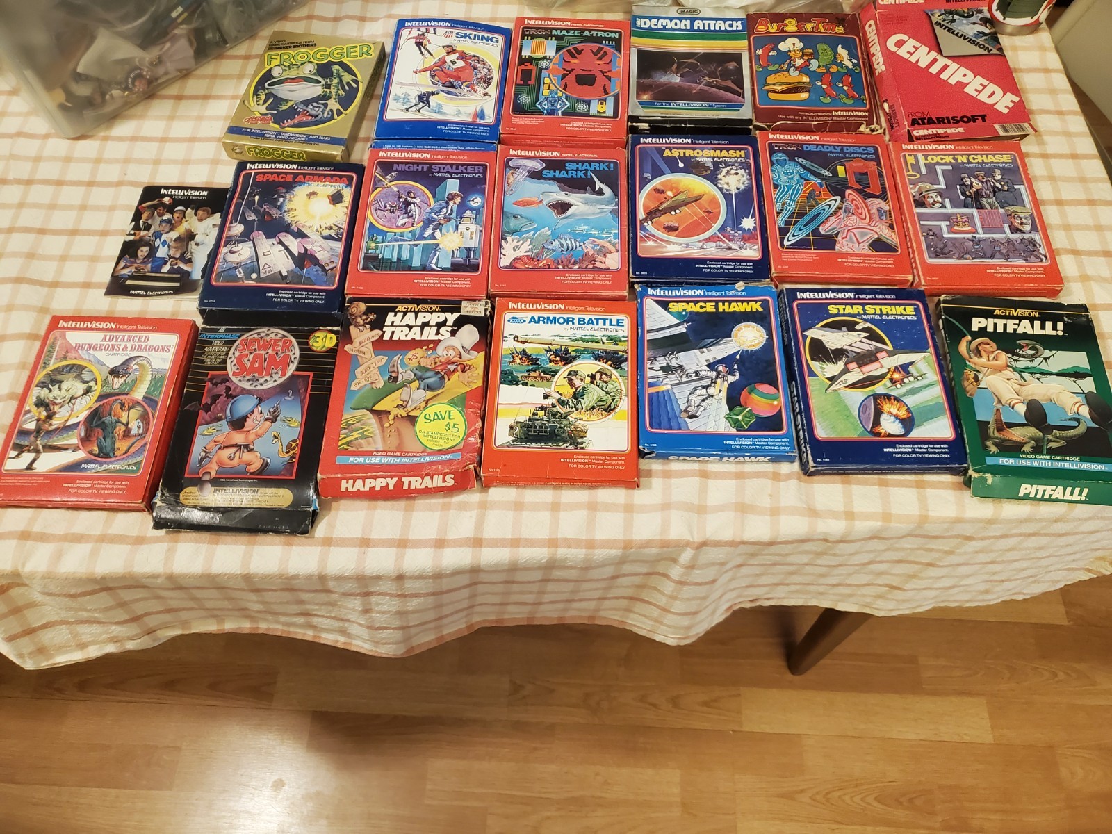 intellivision II console and 19 games – used – untested – no AC adapter
