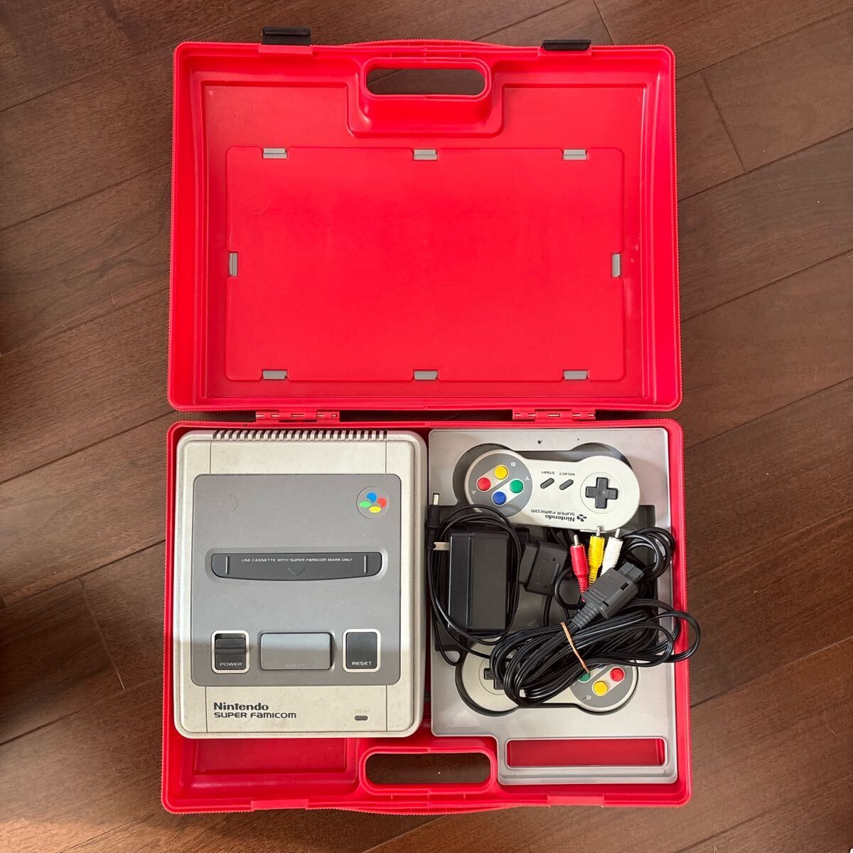 Nintendo Super Famicom Console Case Set Red Mario Rare SFC SNES Used Good Japan