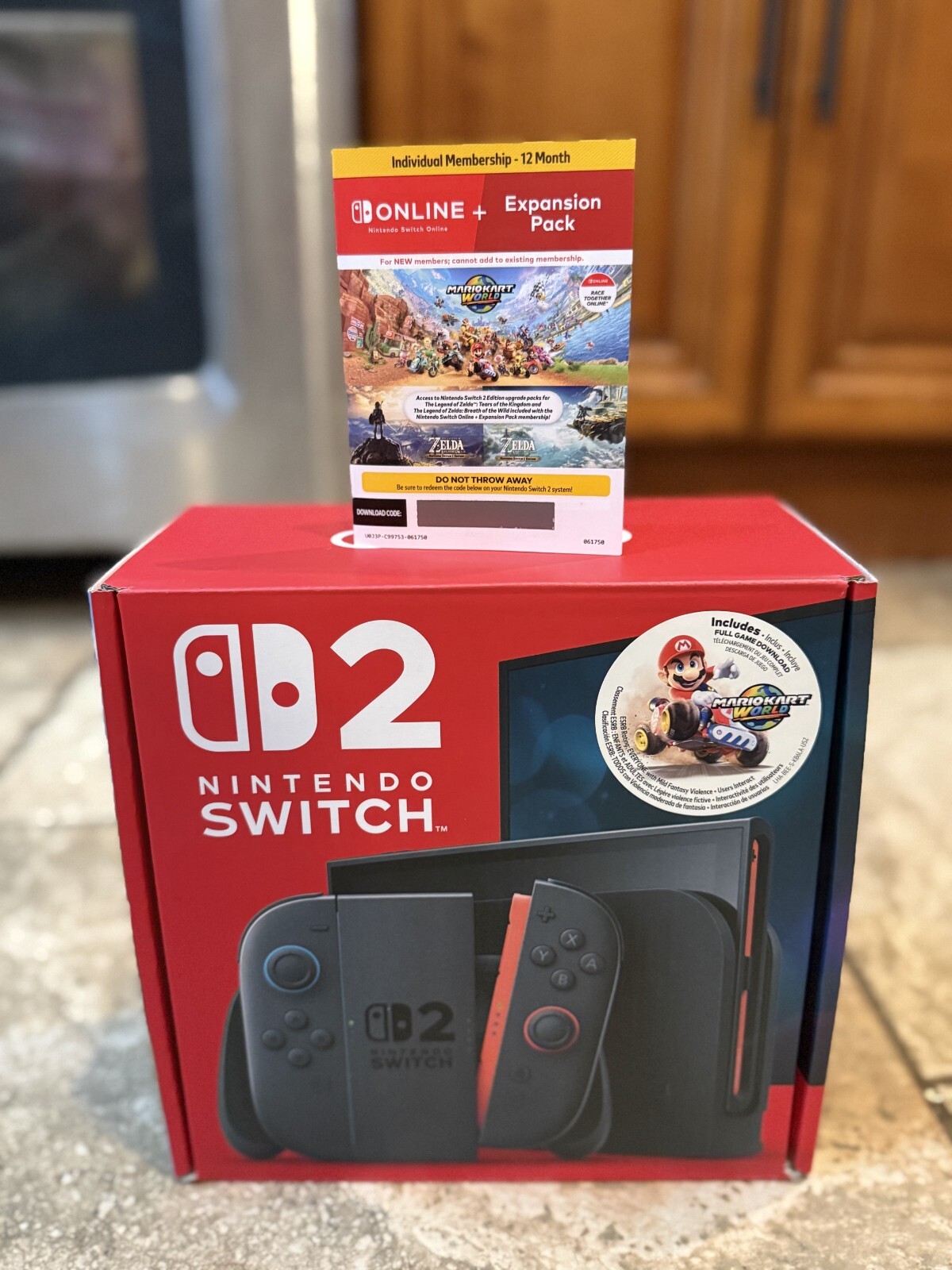 Nintendo Switch 2 MarioKart World Bundle + 12 Month Individual Membership New!