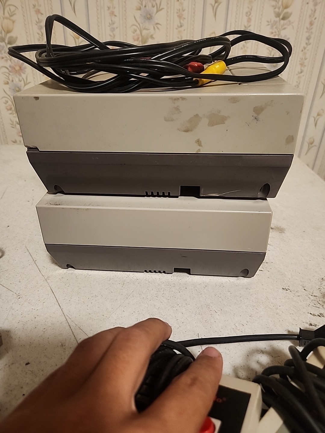 Nintendo NES Lot Of 2 Consoles 10 Games 6 Controllers Contra Mario TMNT